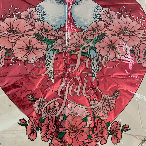 I love you vintage anagram 20.5 inches 1992 mylar balloon foil White Doves Paint - Picture 3 of 9